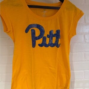 Pitt Sequin Logo Kids Tee - Yellow